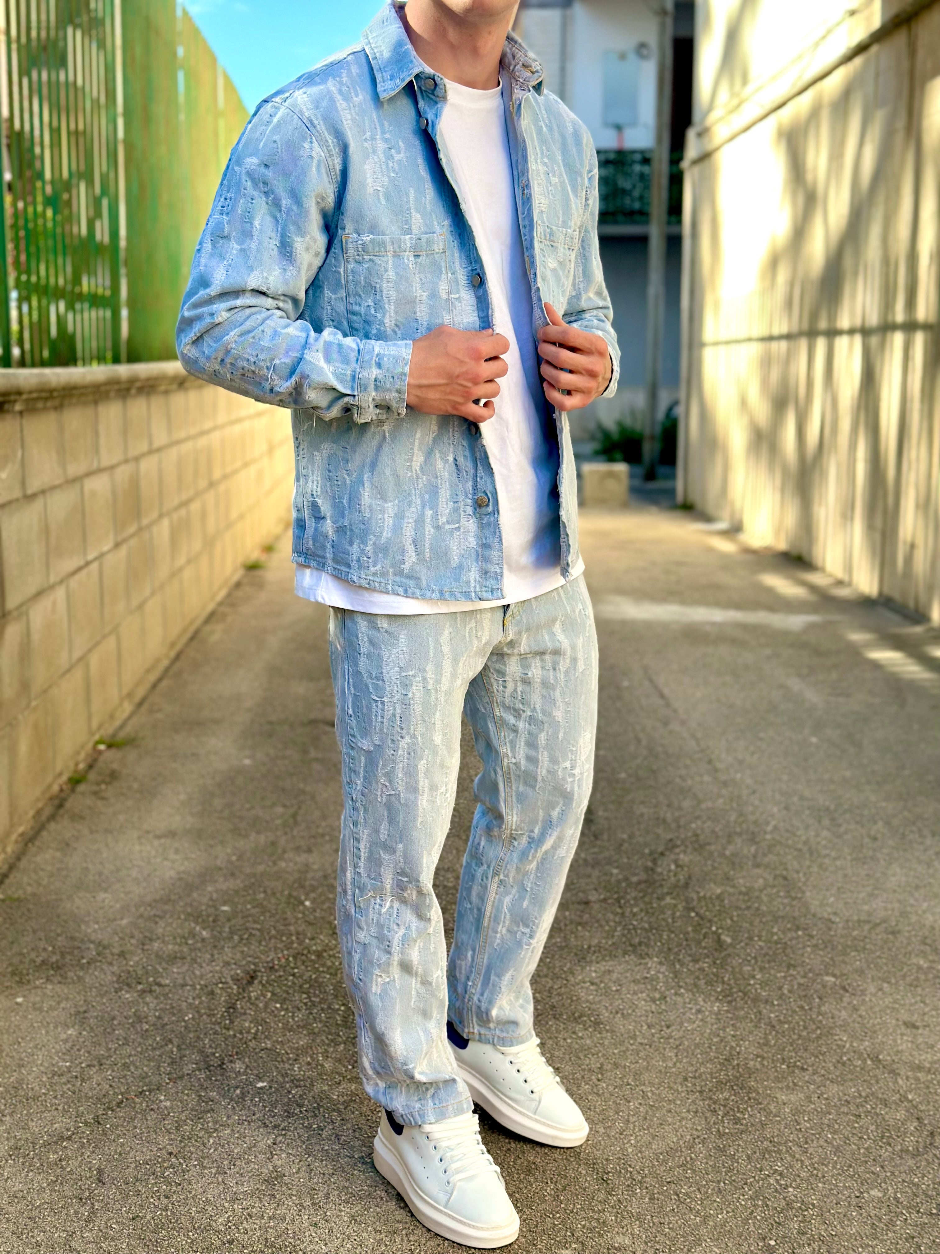 COORDINATO RIPPED - col.JEANS
