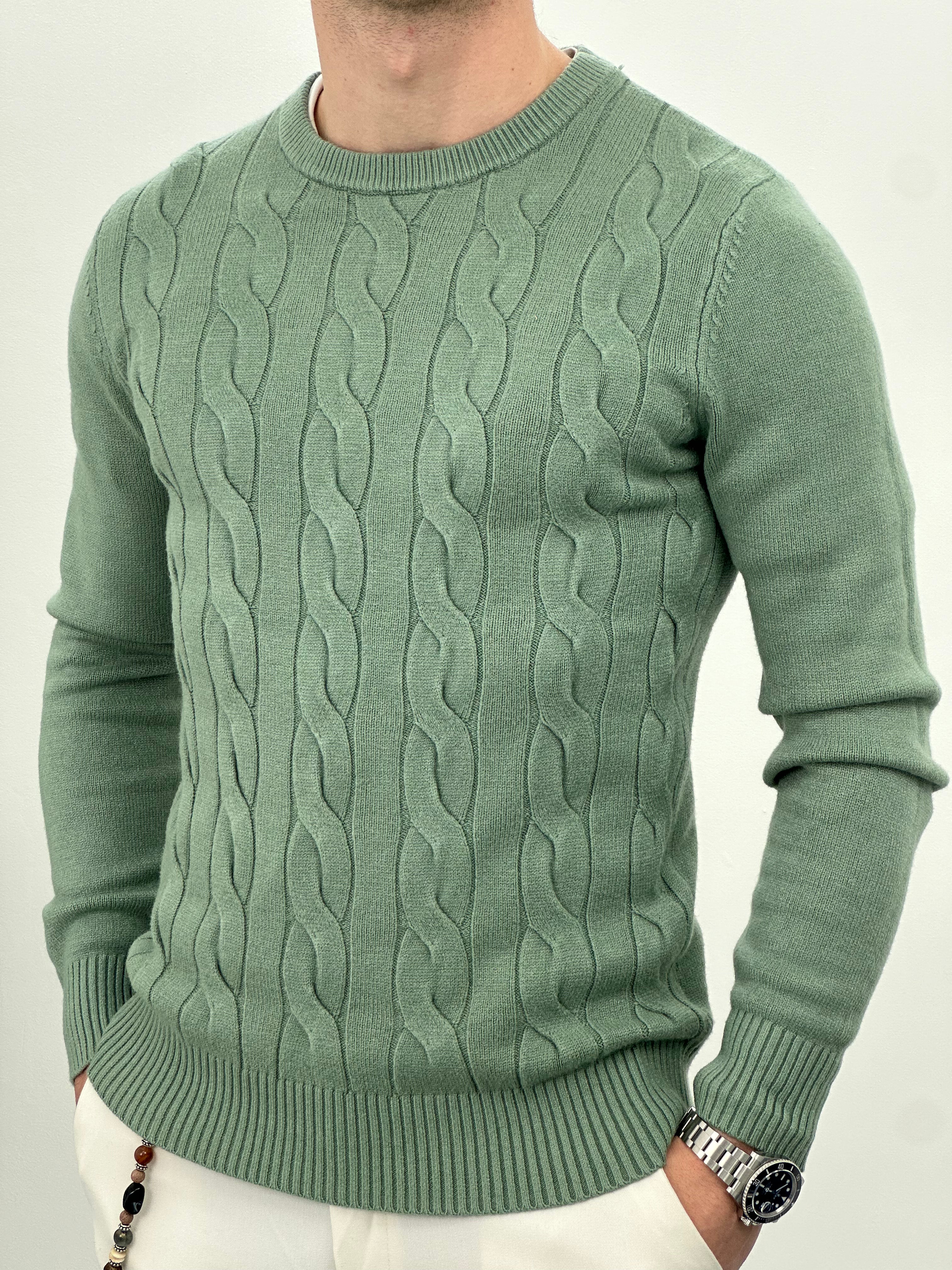 MAGLIONCINO INTRECCIATO COL.MENTA