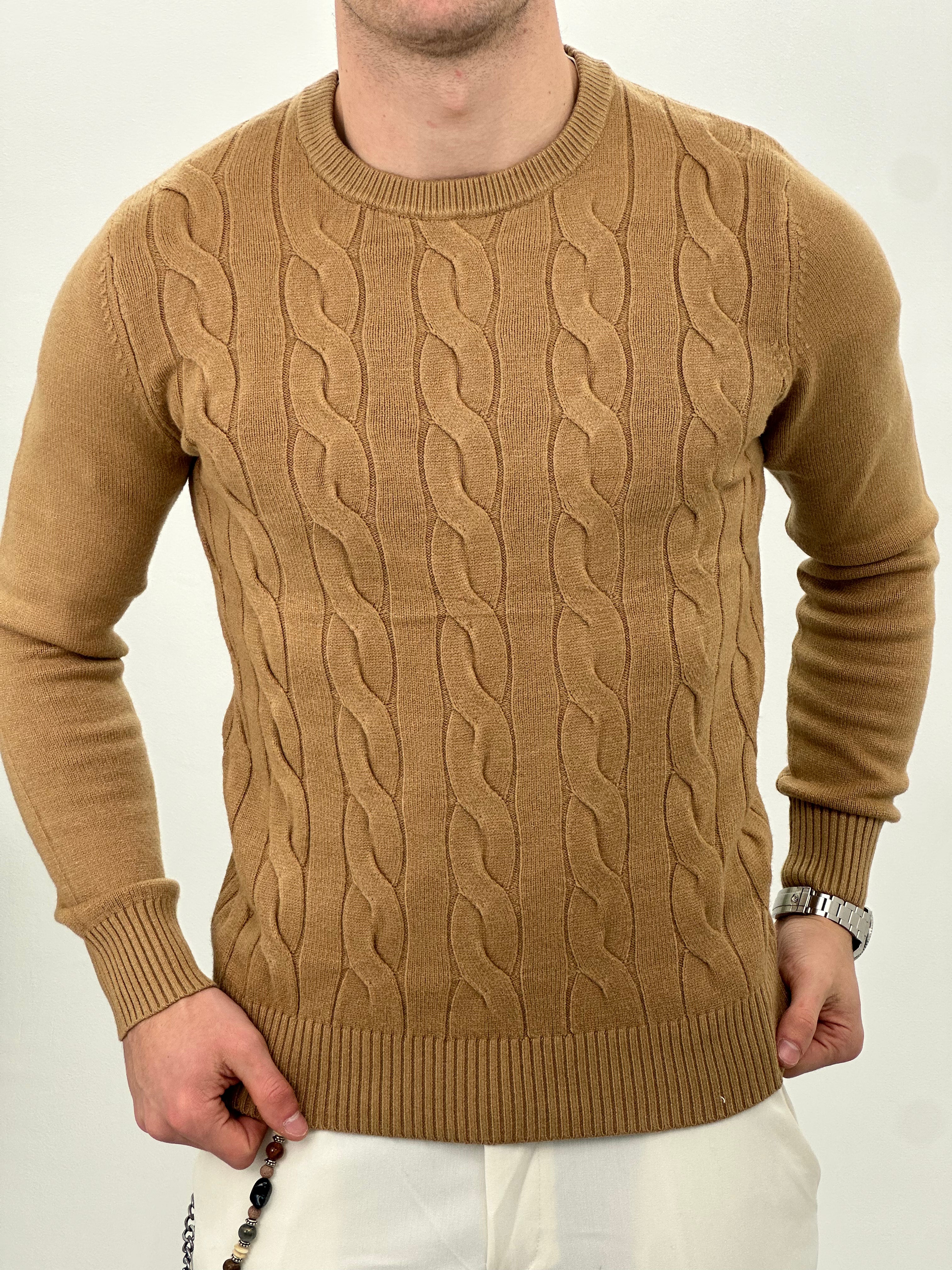 MAGLIONCINO INTRECCIATO COL.CAMMELLO