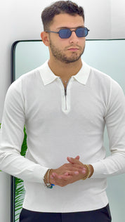 POLO CON ZIP CON TRAMA PIQUET