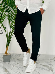 PANTALONI IN LINO PU2124 COL.NERO