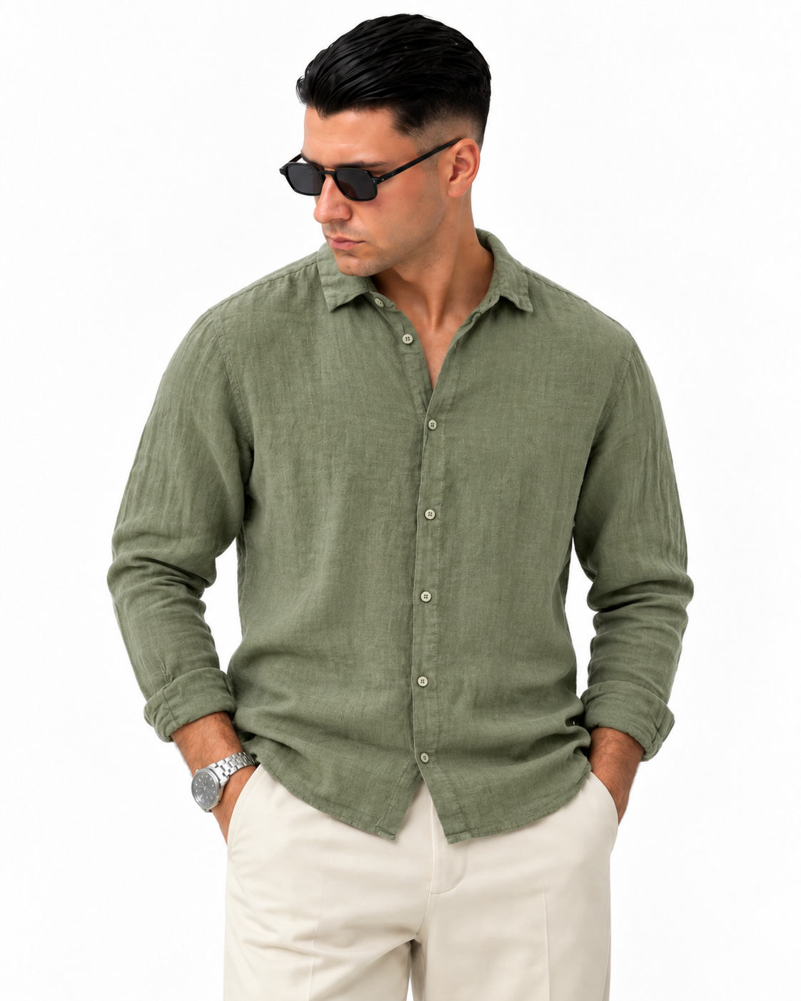 CAMICIA IN 100% LINO