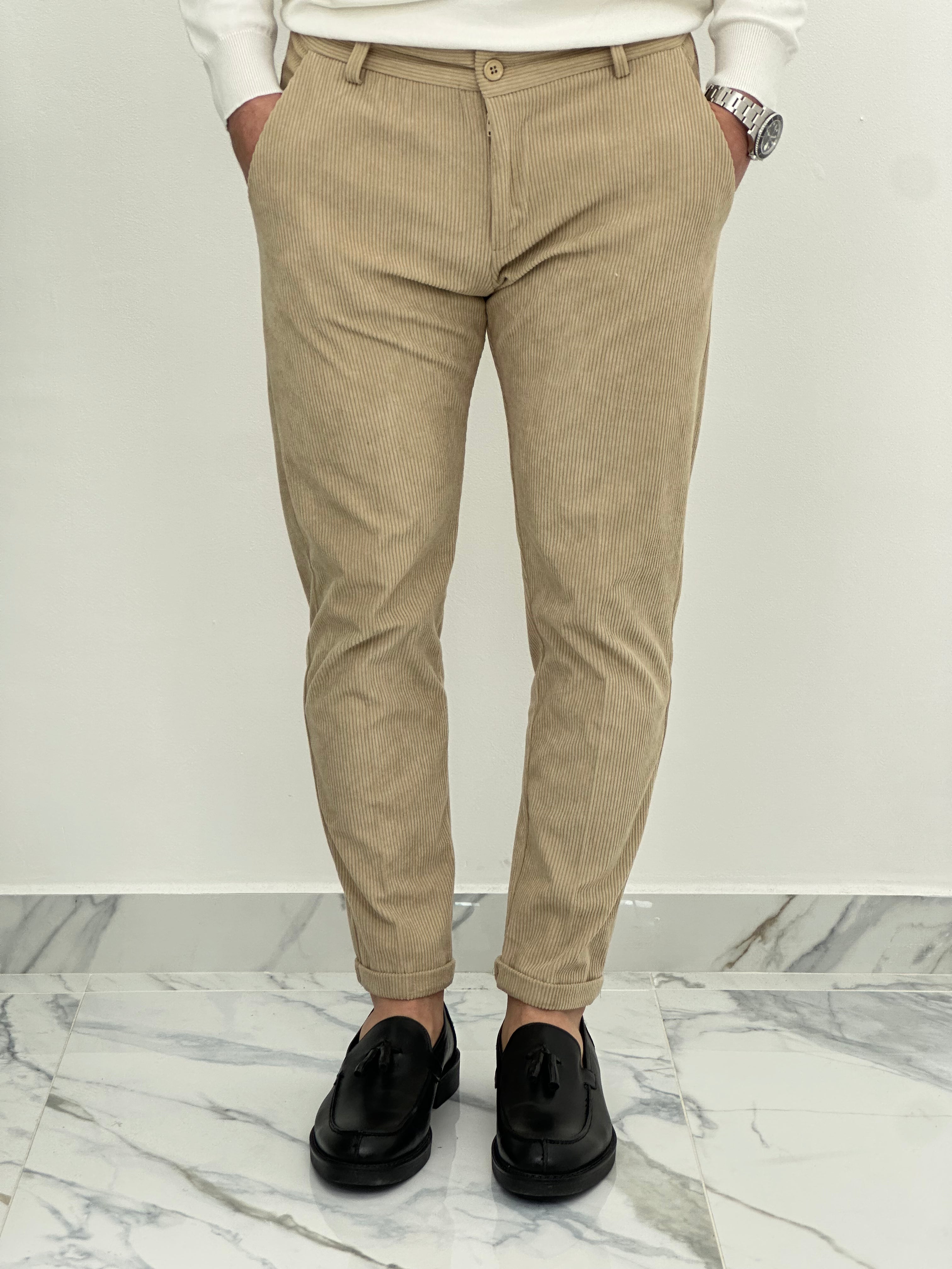 PANTALONE CUBA VELLUTO COL.BEIGE