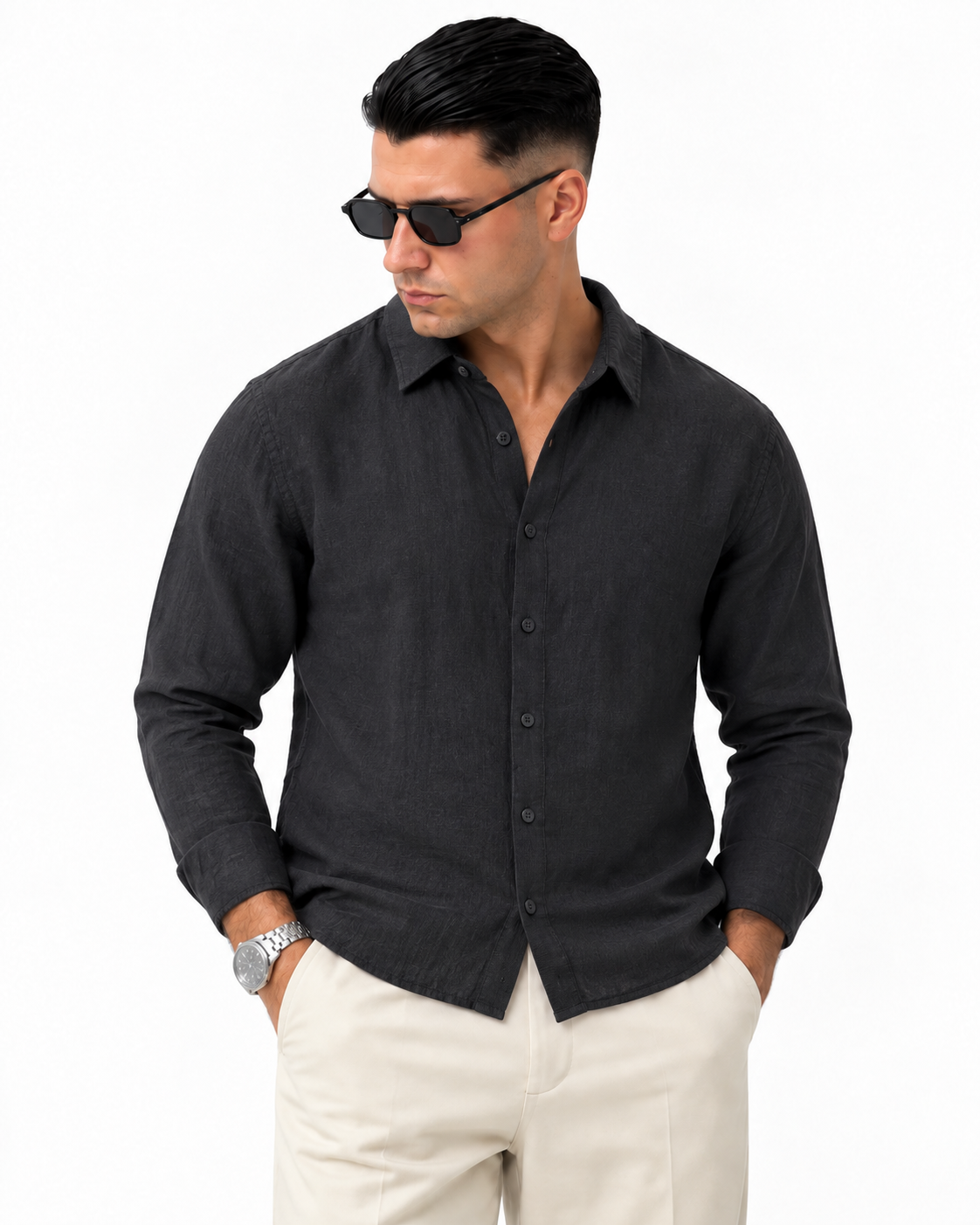 CAMICIA IN 100% LINO