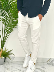 PANTALONI IN LINO PU2124 COL.BIANCO