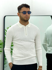 POLO CON ZIP INTRECCIATO