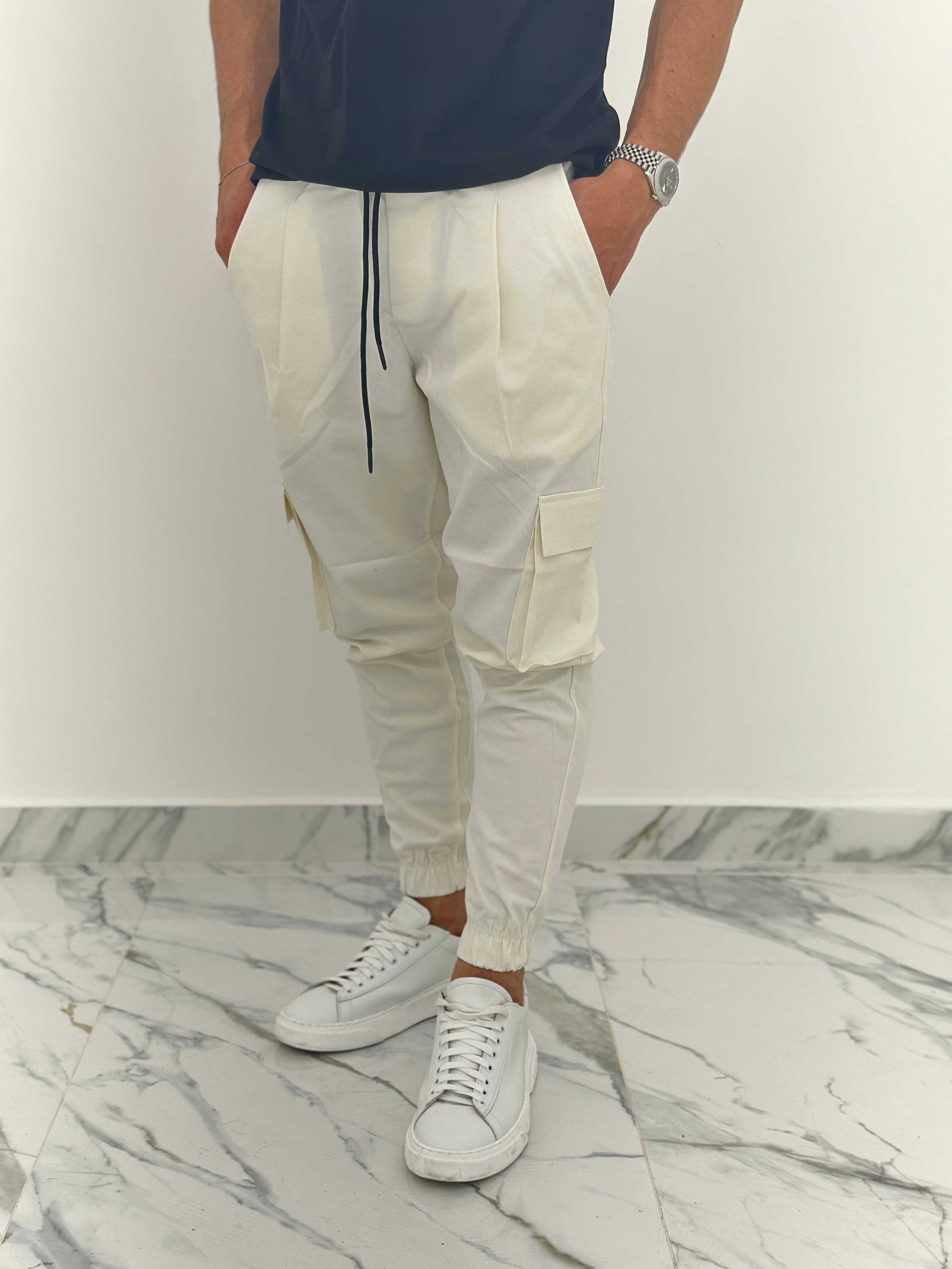 PANTALACCIO CARGO BIANCO AD590