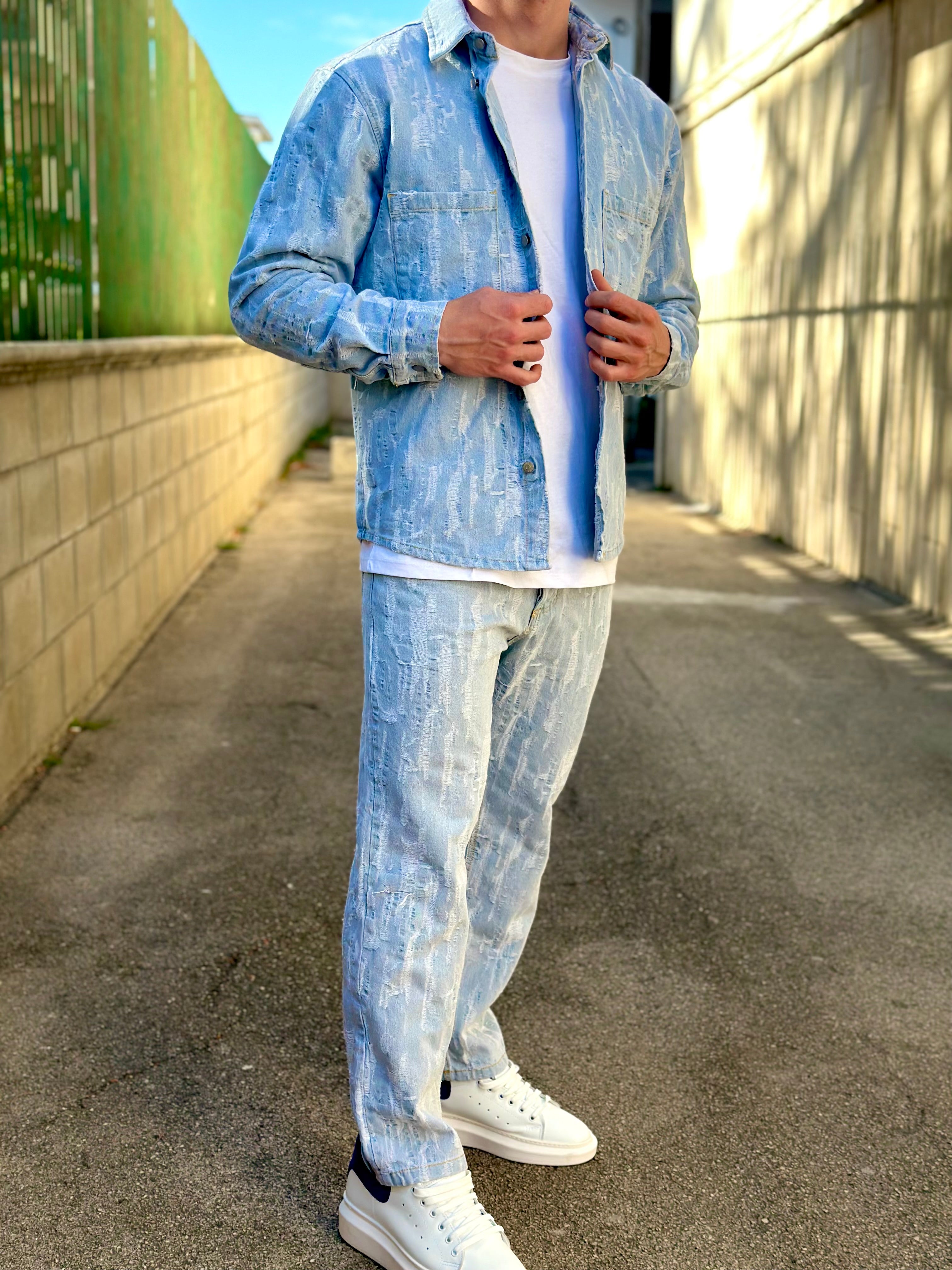 COORDINATO RIPPED - col.JEANS