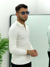 POLO CON ZIP INTRECCIATO