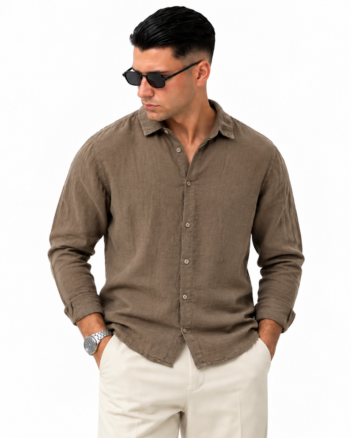 CAMICIA IN 100% LINO