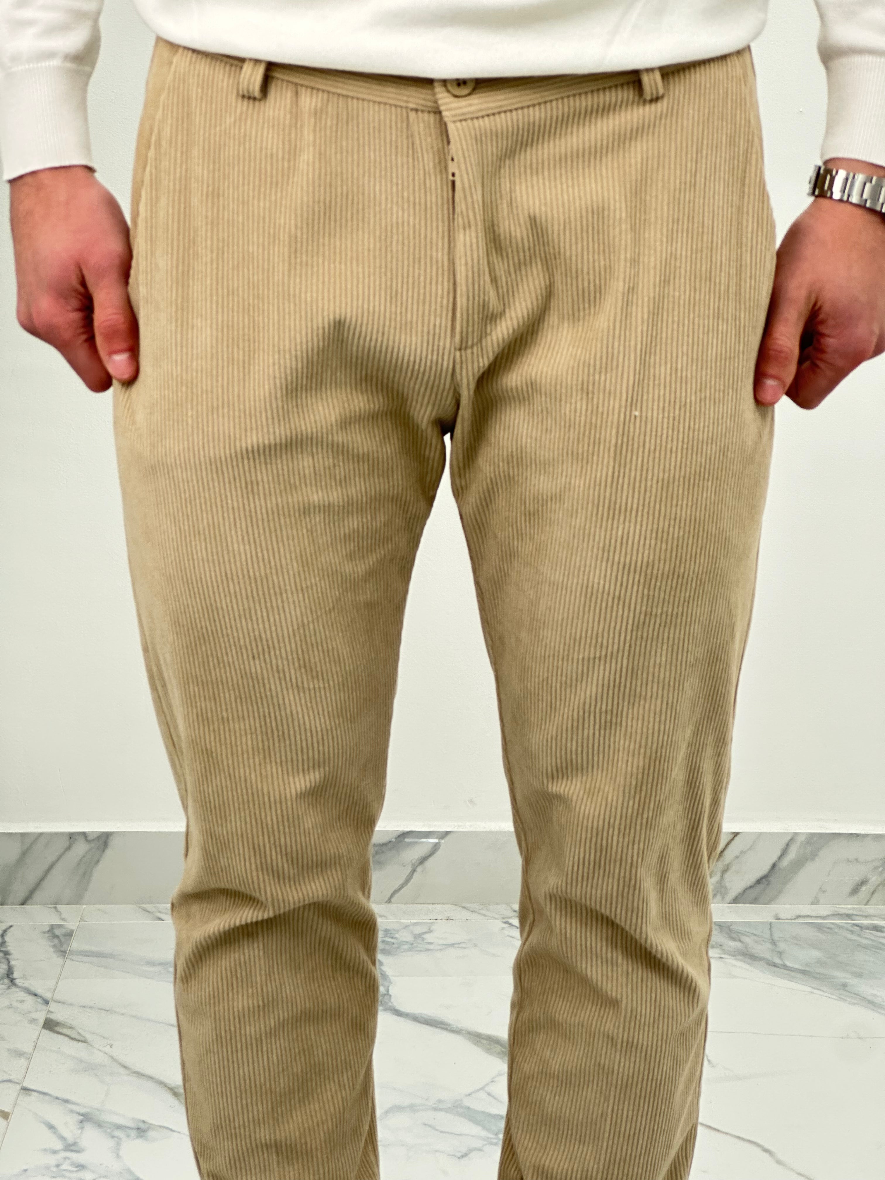 PANTALONE CUBA VELLUTO COL.BEIGE