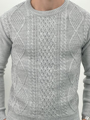 MAGLIONE GIROCOLLO INTRECCIATO 23-631 col. GRIGIO