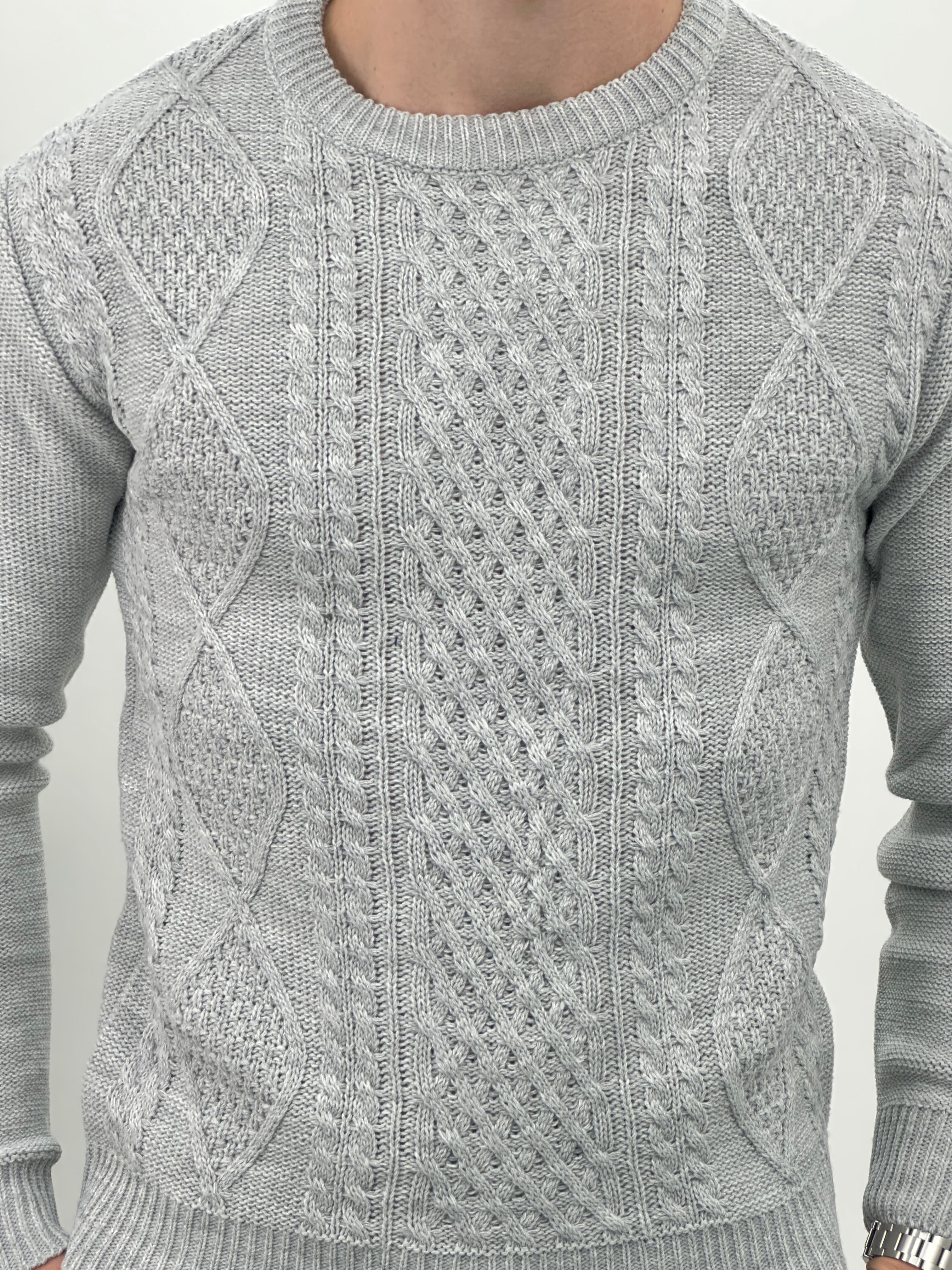 MAGLIONE GIROCOLLO INTRECCIATO 23-631 col. GRIGIO