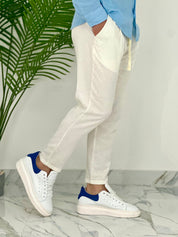 PANTALONI IN LINO PU2126 COL.BIANCO
