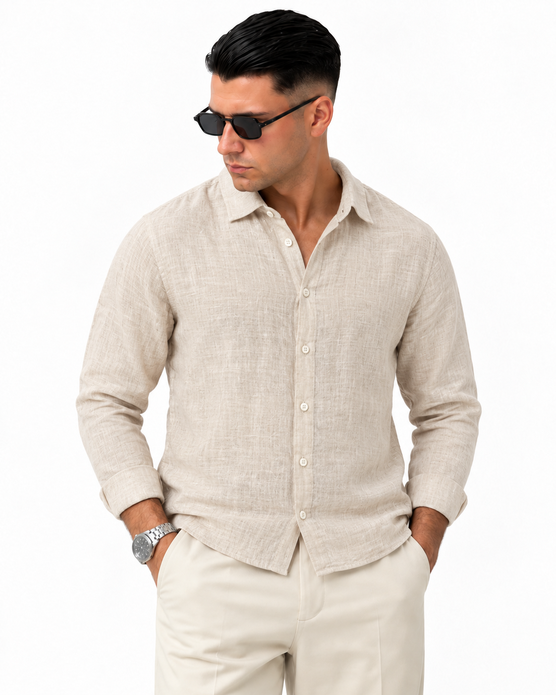 CAMICIA IN 100% LINO