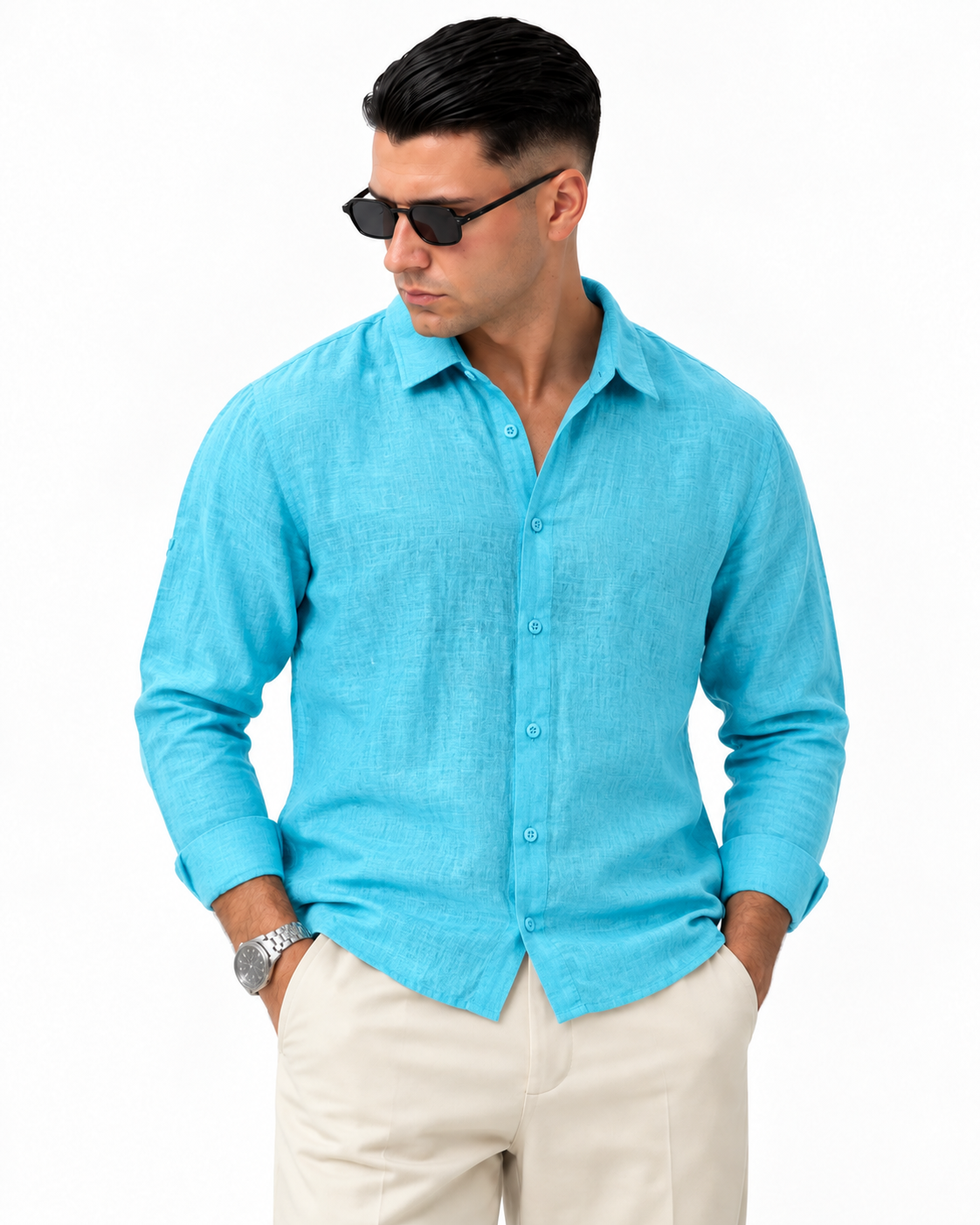 CAMICIA IN 100% LINO