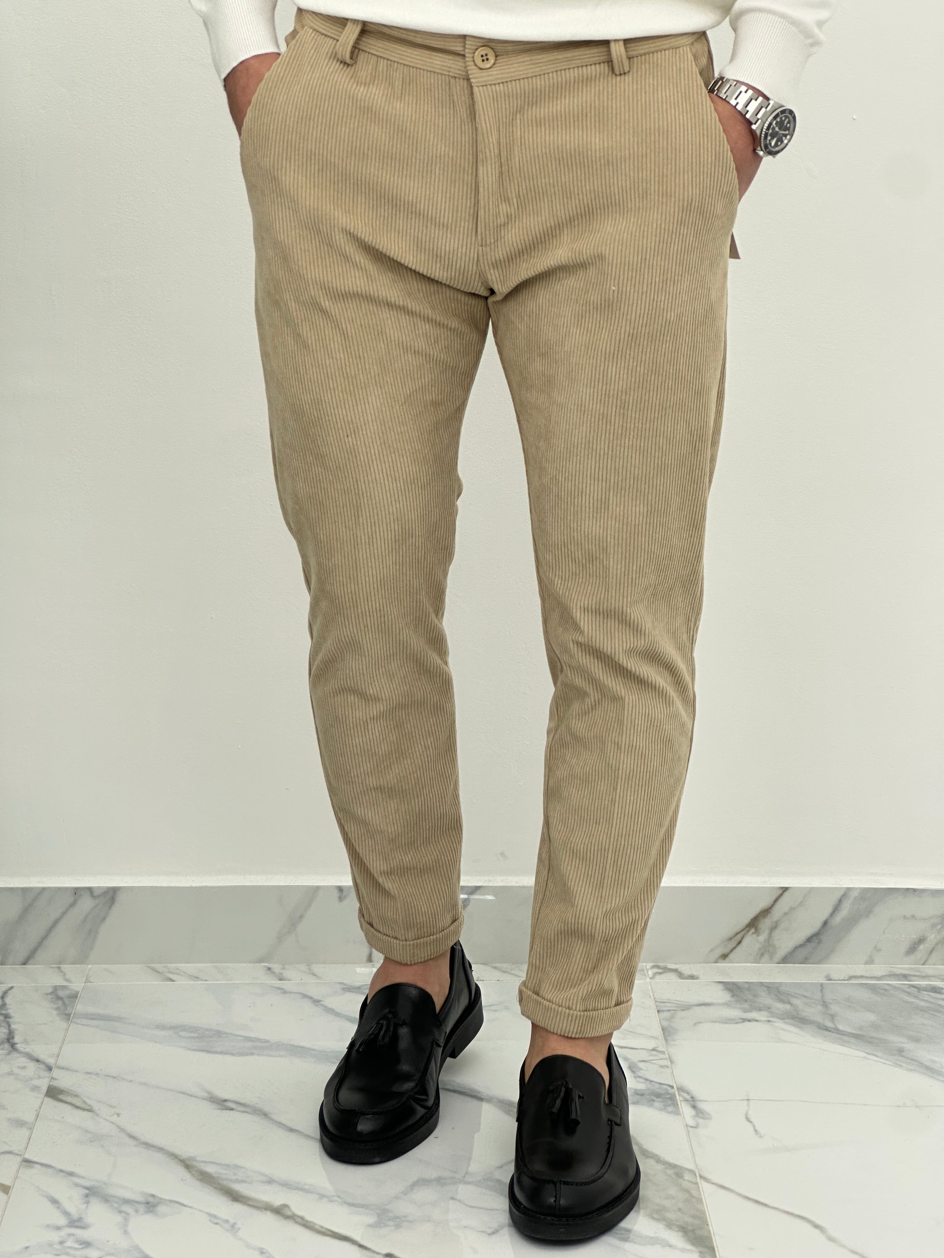 PANTALONE CUBA VELLUTO COL.BEIGE