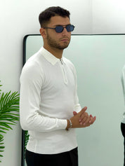 POLO CON ZIP CON TRAMA PIQUET