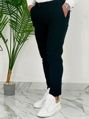 PANTALONI IN LINO PU2124 COL.NERO