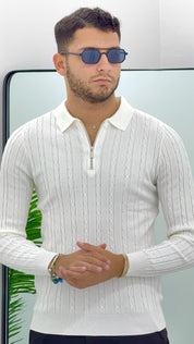 POLO CON ZIP INTRECCIATO