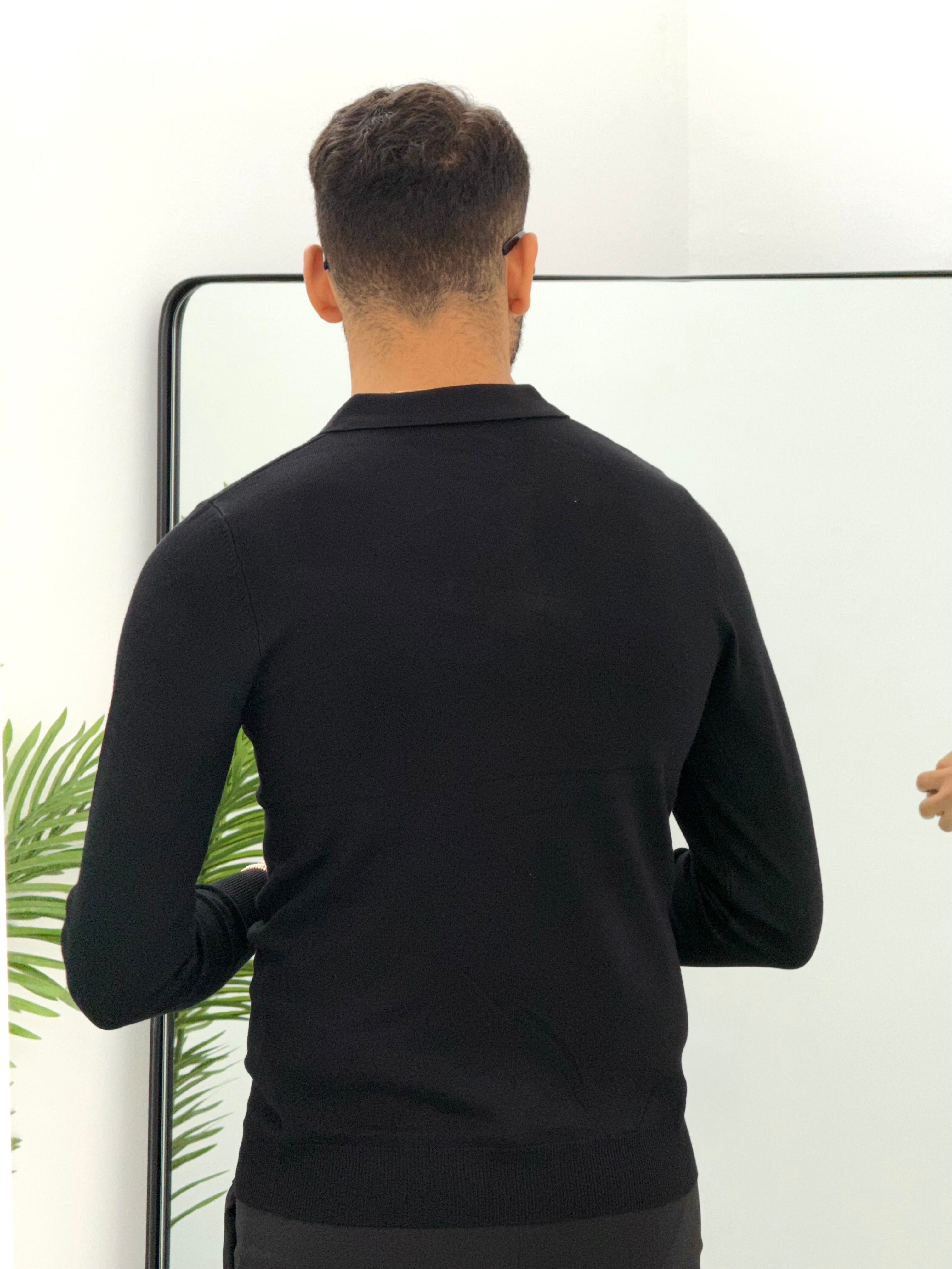 POLO CON ZIP A NIDO D'APE