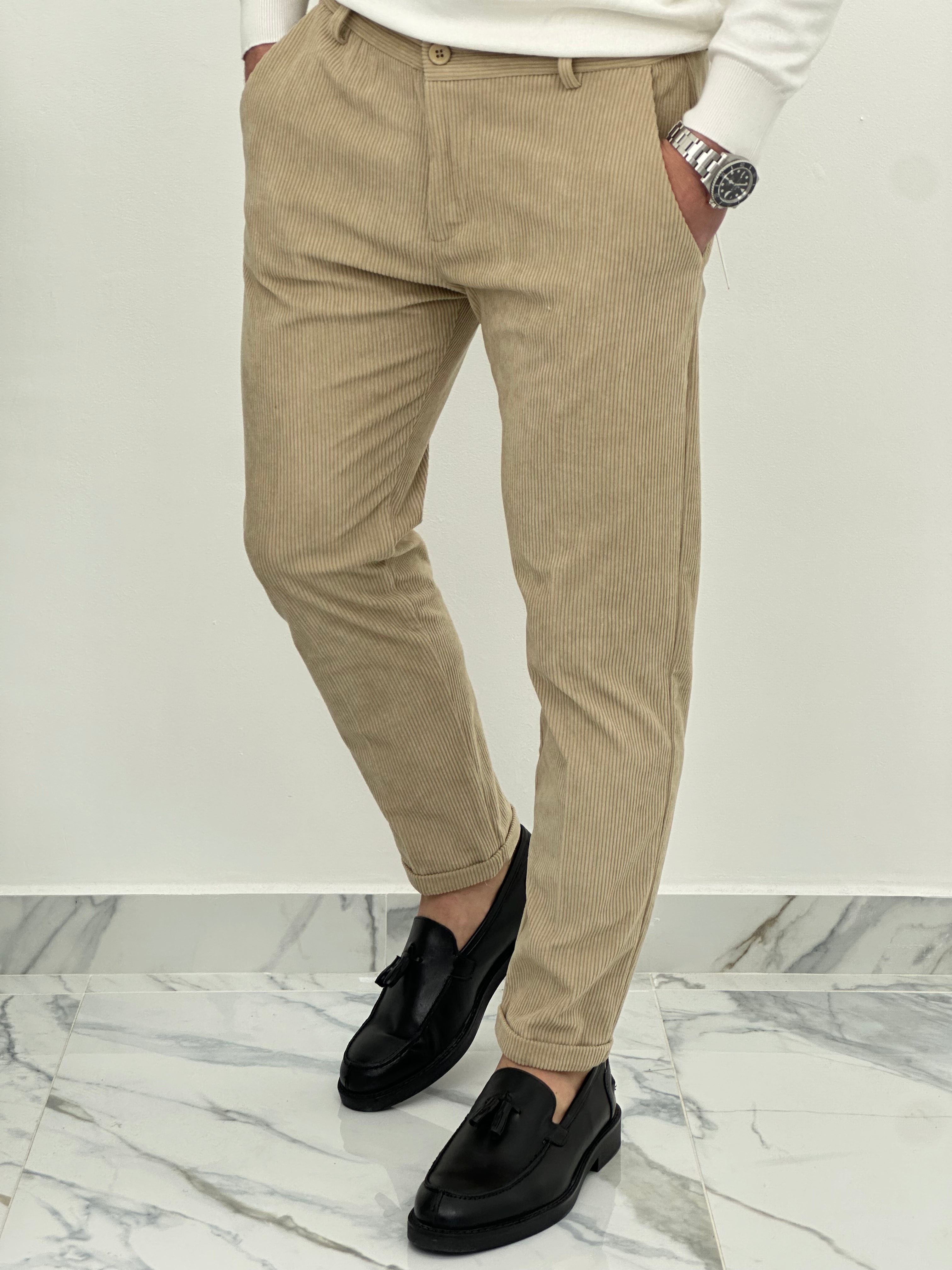 PANTALONE CUBA VELLUTO COL.BEIGE