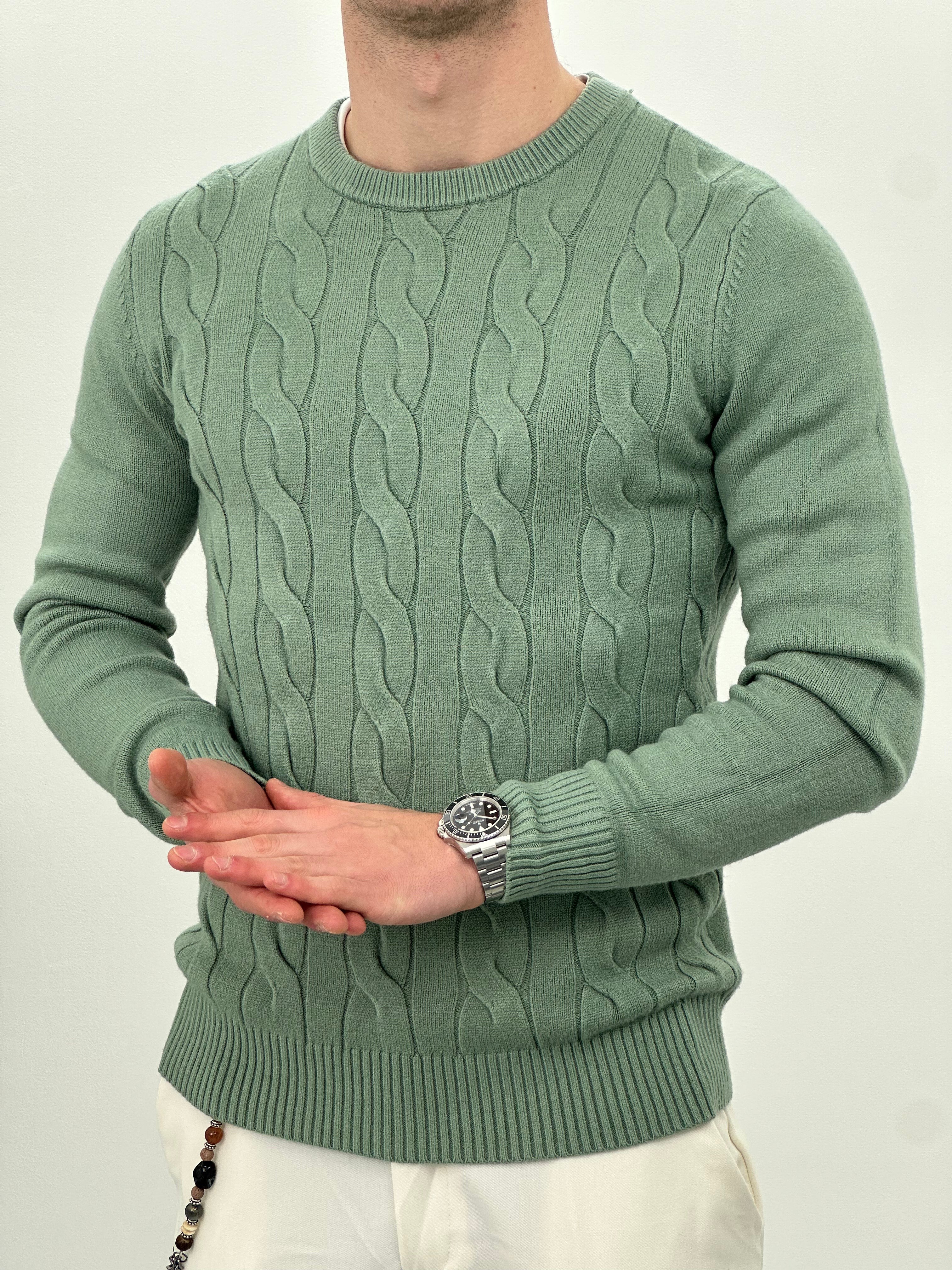 MAGLIONCINO INTRECCIATO COL.MENTA