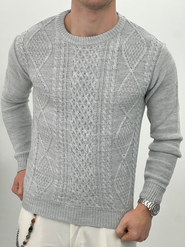 MAGLIONE GIROCOLLO INTRECCIATO 23-631 col. GRIGIO