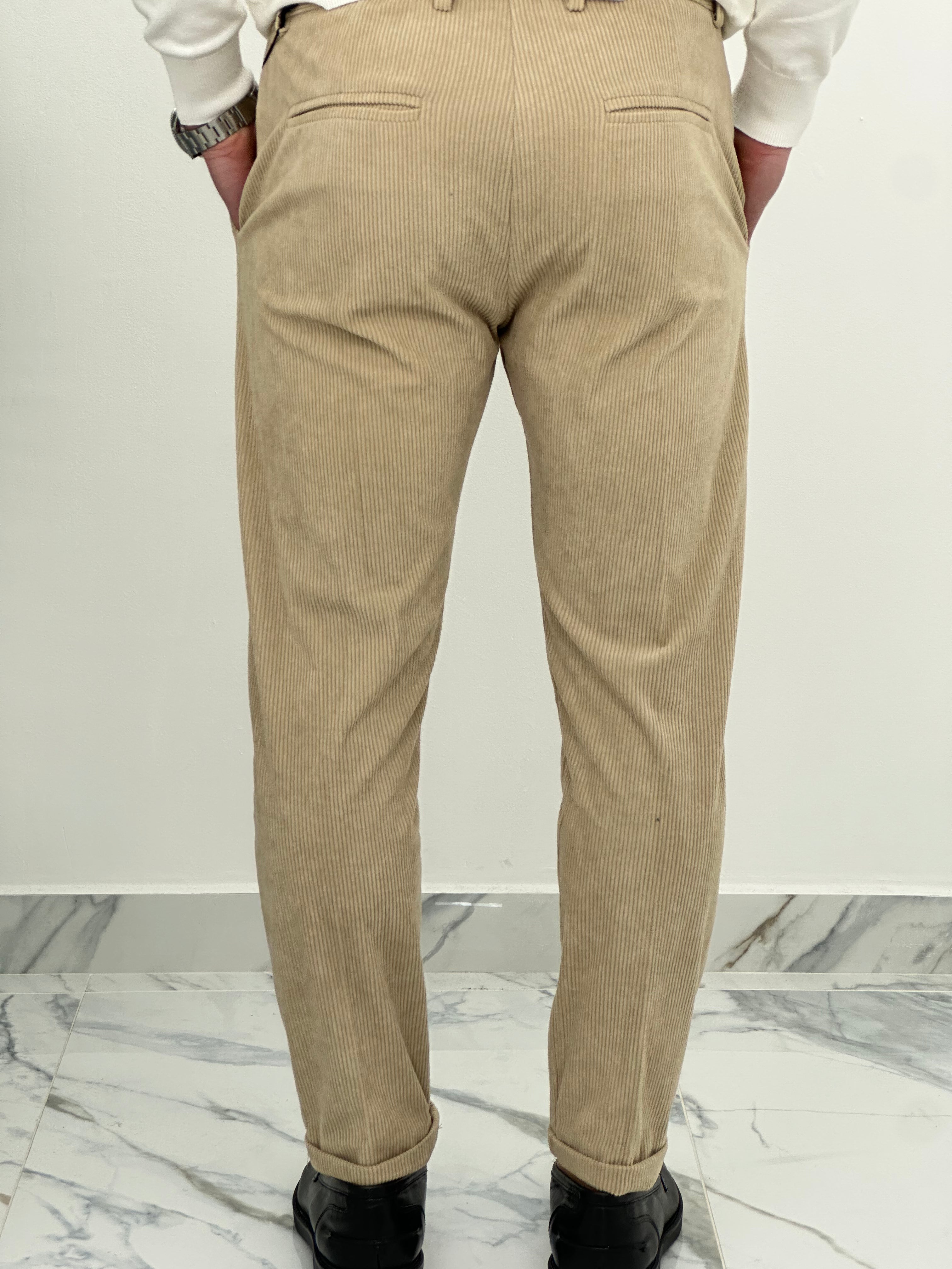 PANTALONE CUBA VELLUTO COL.BEIGE