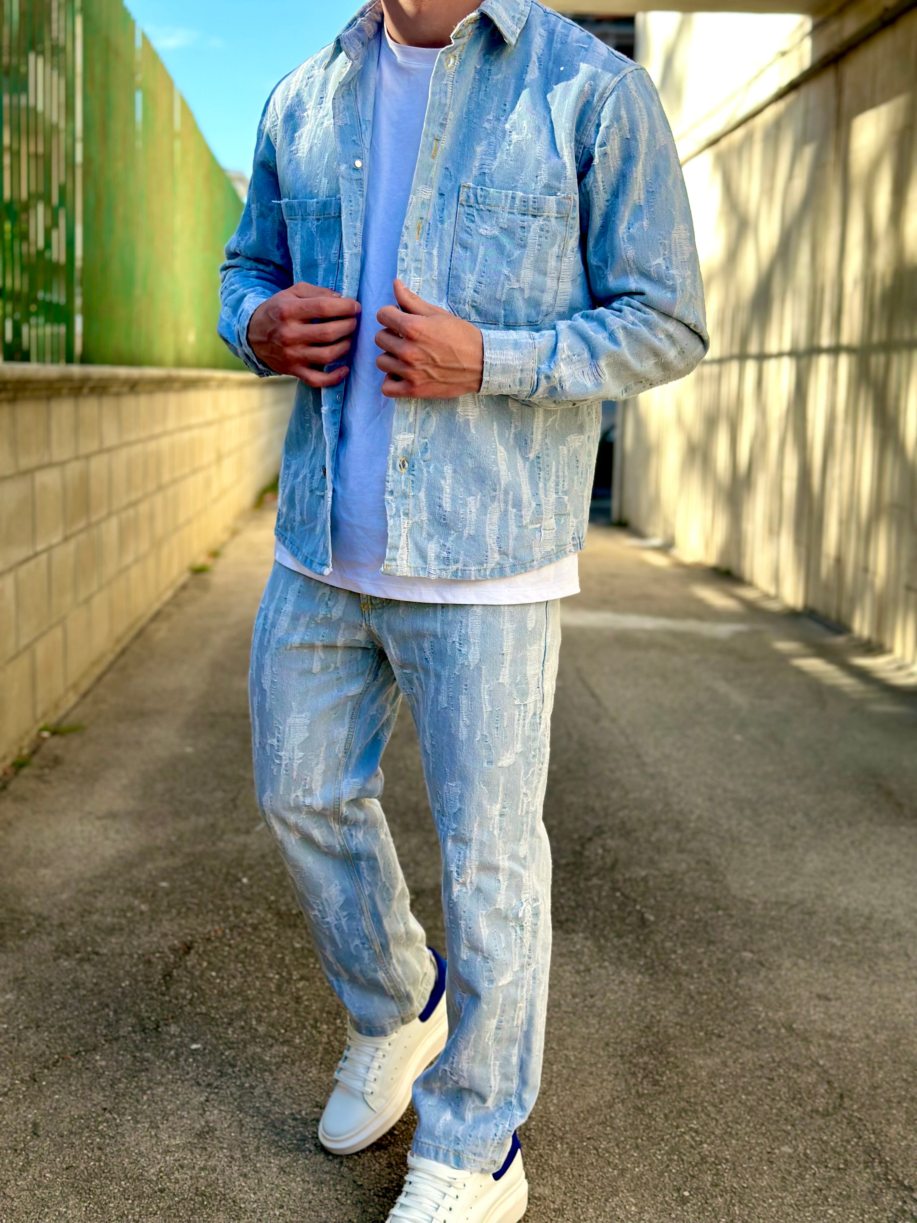 COORDINATO RIPPED - col.JEANS