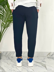 PANTALONI IN LINO PU2126 COL.BLU SCURO