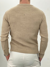 MAGLIONE GIROCOLLO INTRECCIATO 23-631 col. BEIGE