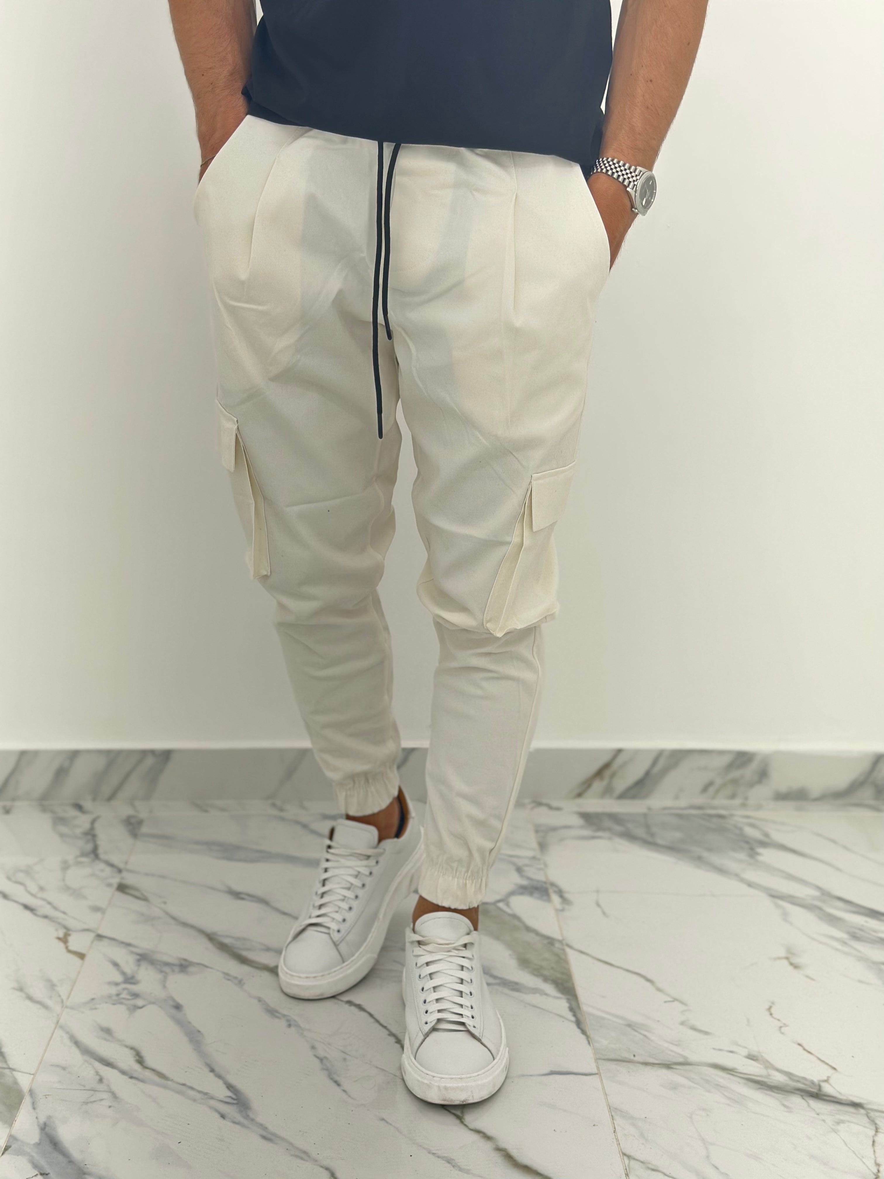 PANTALACCIO CARGO BIANCO AD590
