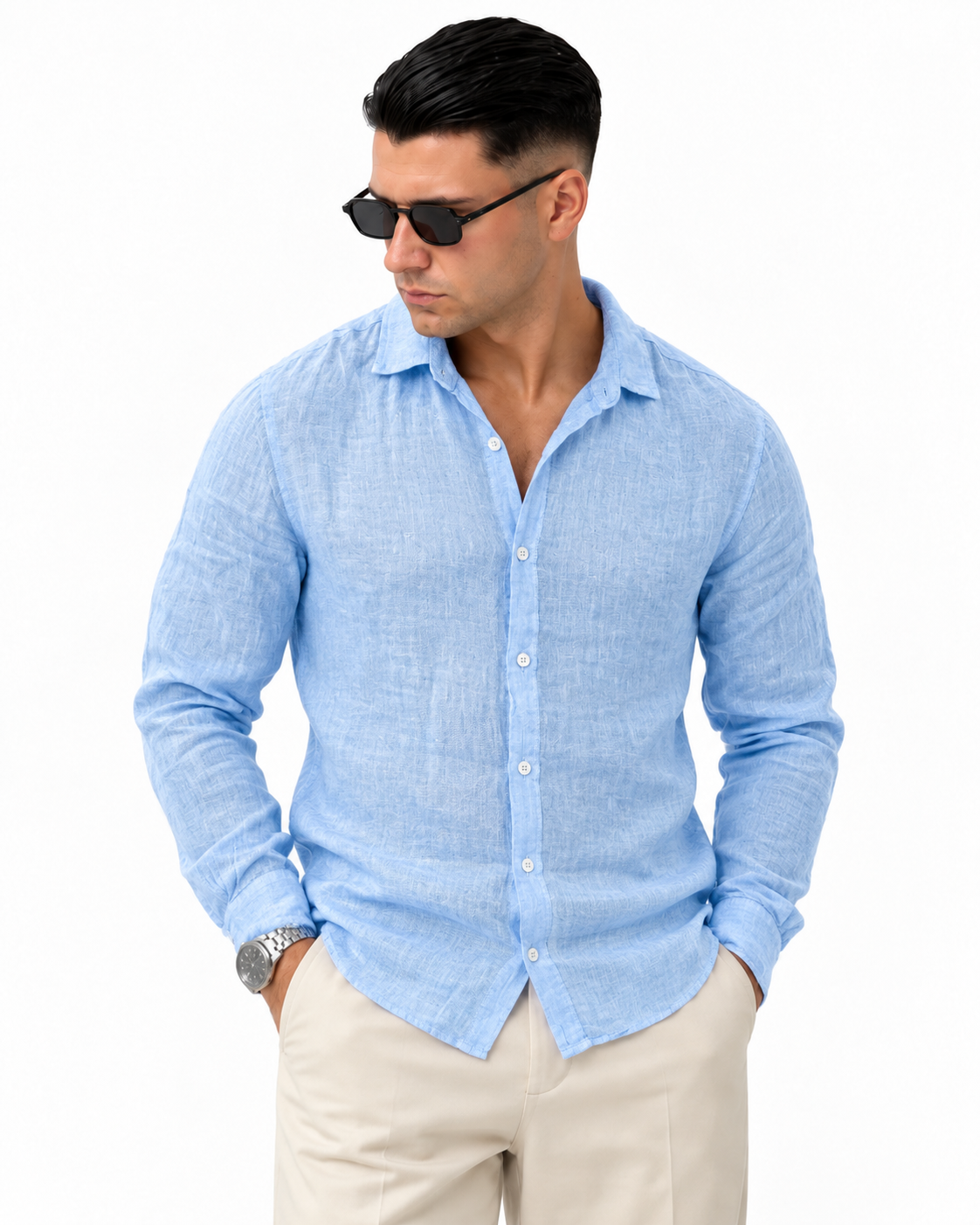 CAMICIA IN 100% LINO