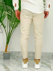 PANTALONI IN LINO PU2124 COL.BEIGE