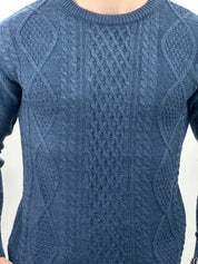MAGLIONE GIROCOLLO INTRECCIATO 23-631 col. JEANS