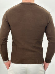 MAGLIONE GIROCOLLO INTRECCIATO 23-631 col. MARRONE