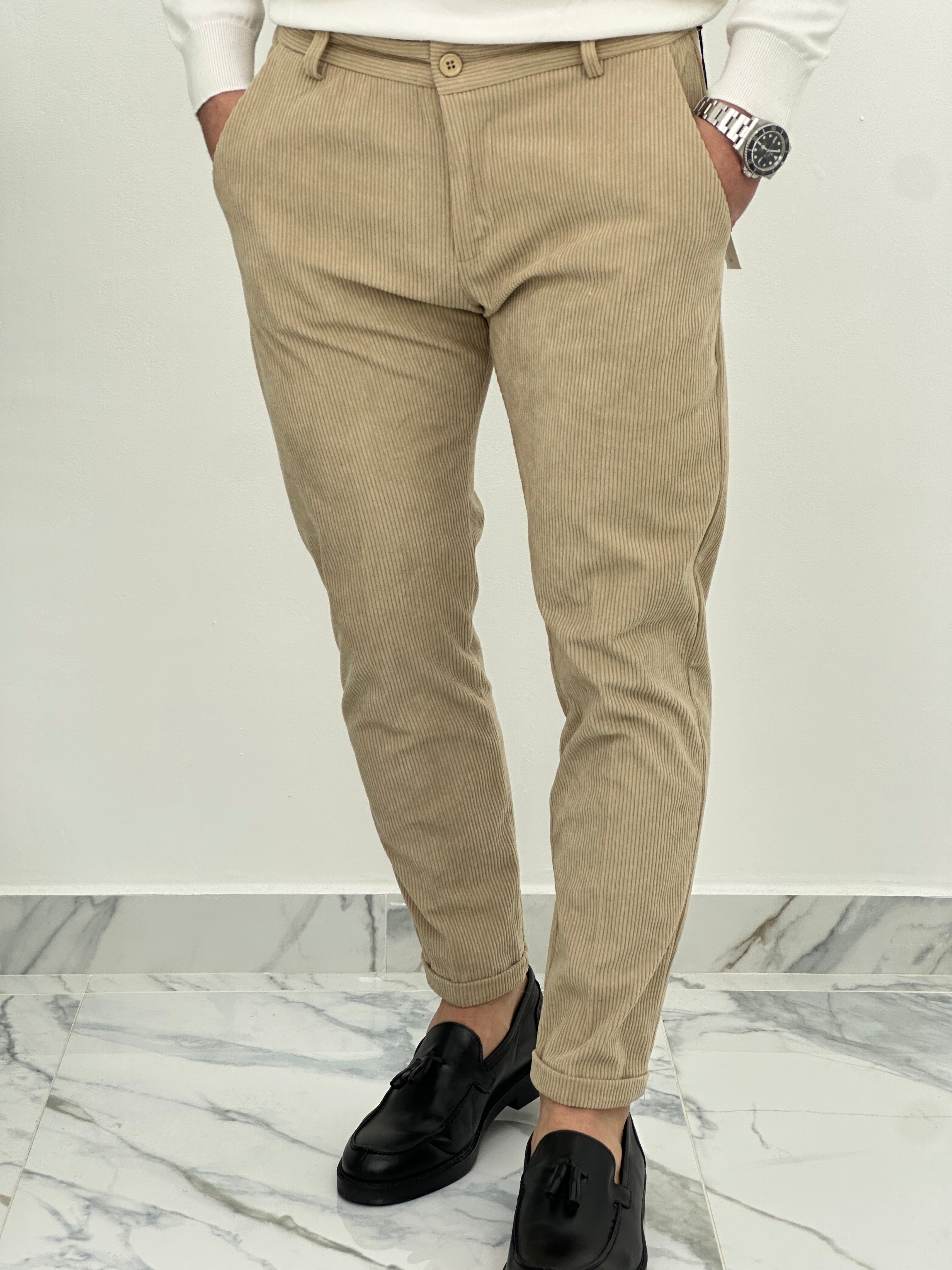 PANTALONE CUBA VELLUTO COL.BEIGE