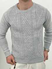 MAGLIONE GIROCOLLO INTRECCIATO 23-631 col. GRIGIO