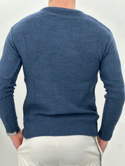 MAGLIONE GIROCOLLO INTRECCIATO 23-631 col. JEANS