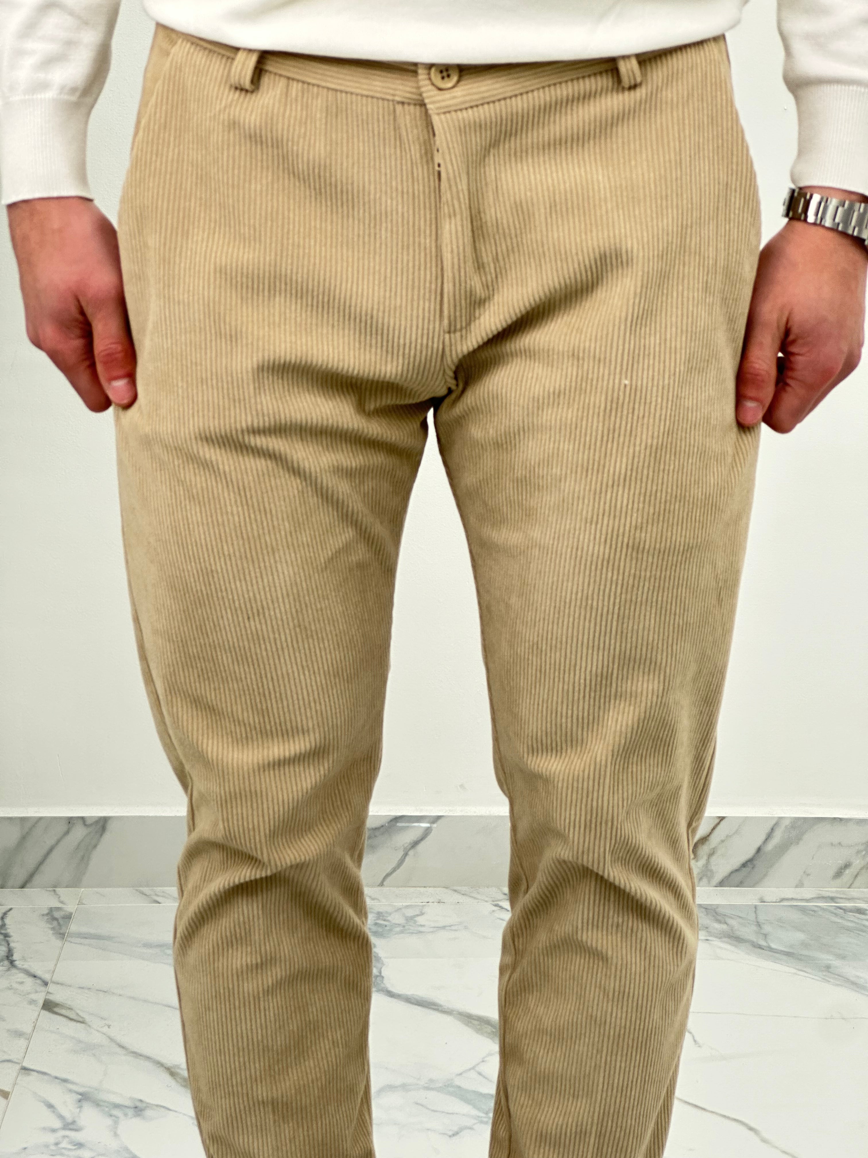 PANTALONE CUBA VELLUTO COL.BEIGE