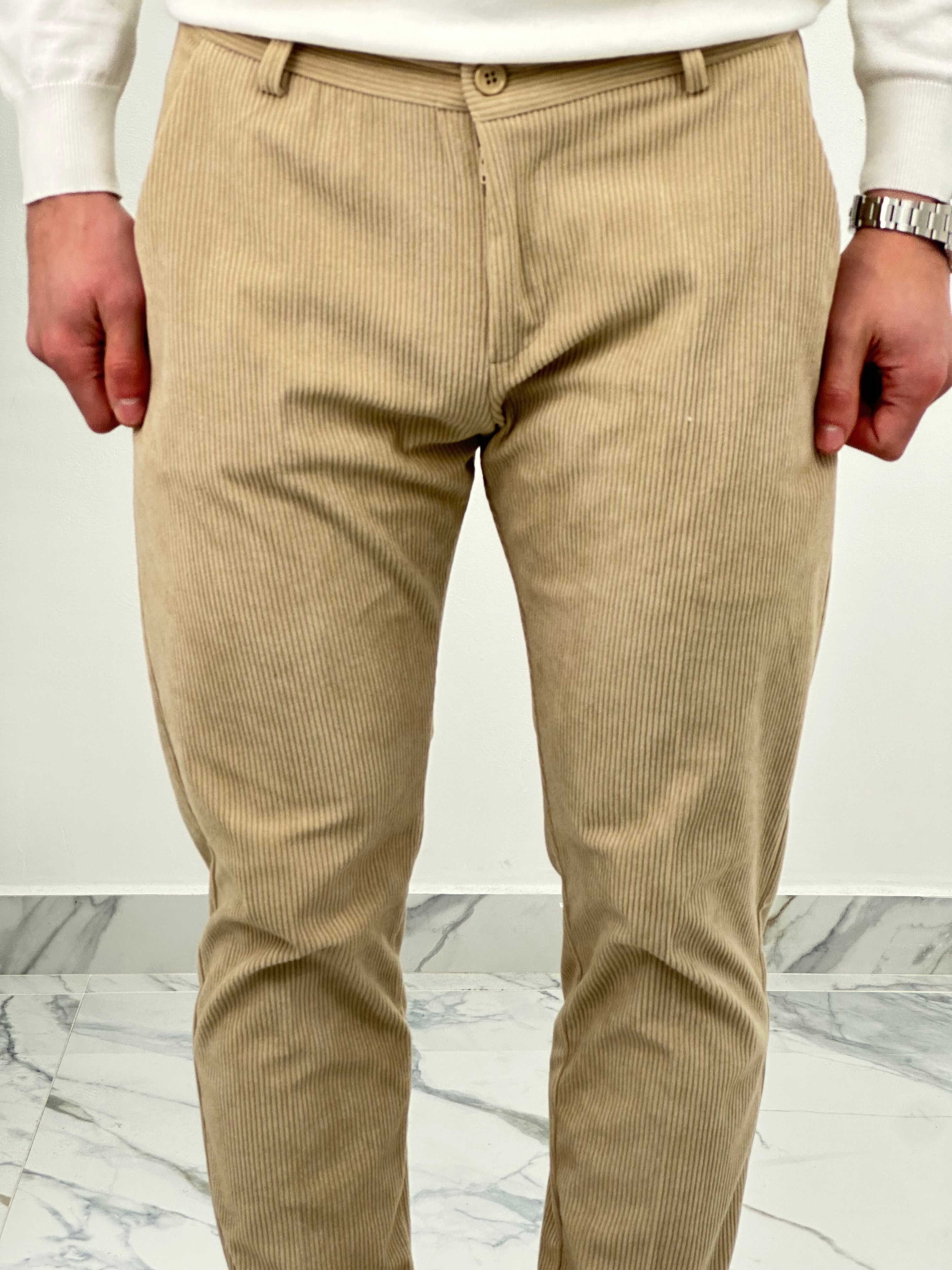 PANTALONE CUBA VELLUTO COL.BEIGE