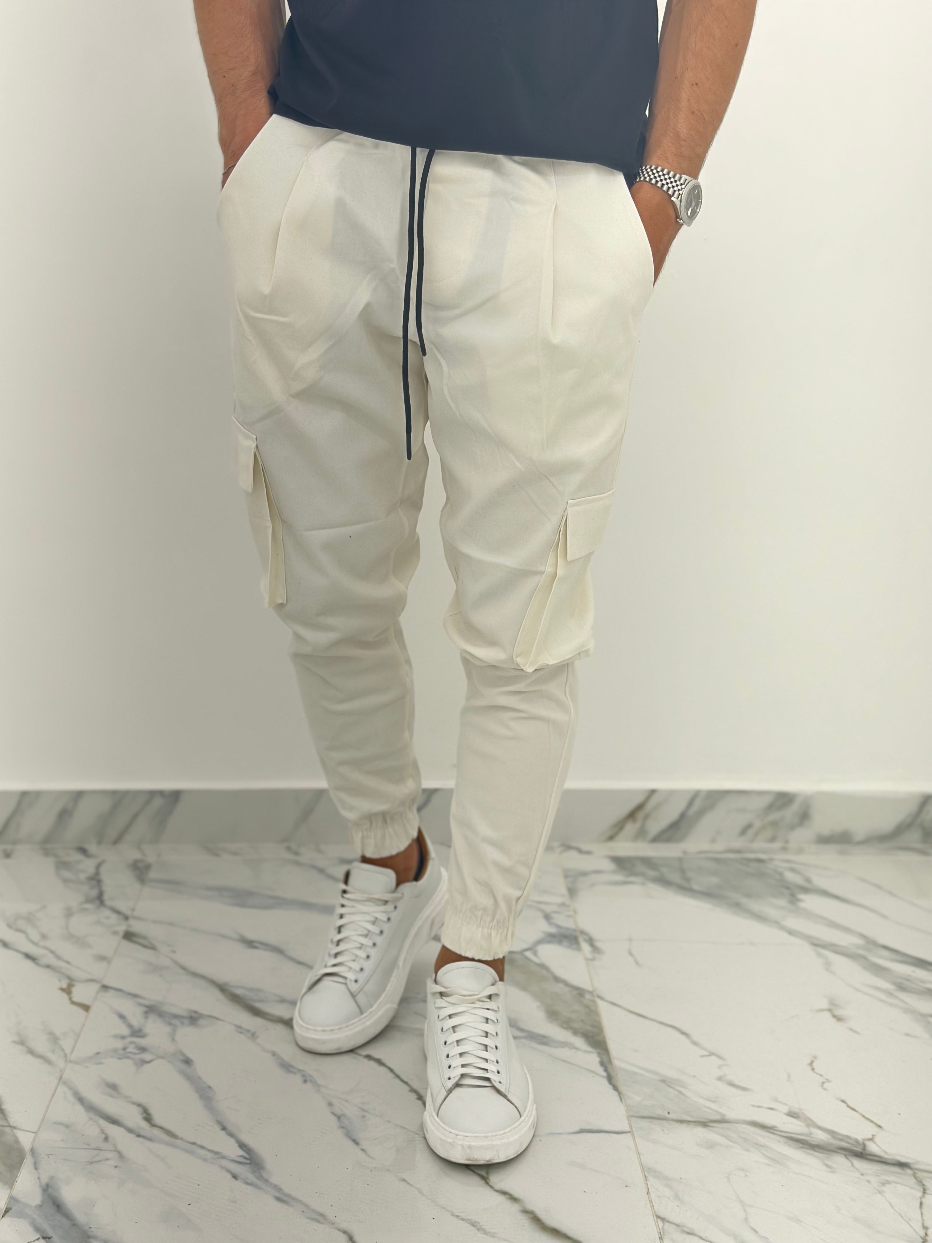 PANTALACCIO CARGO BIANCO AD590