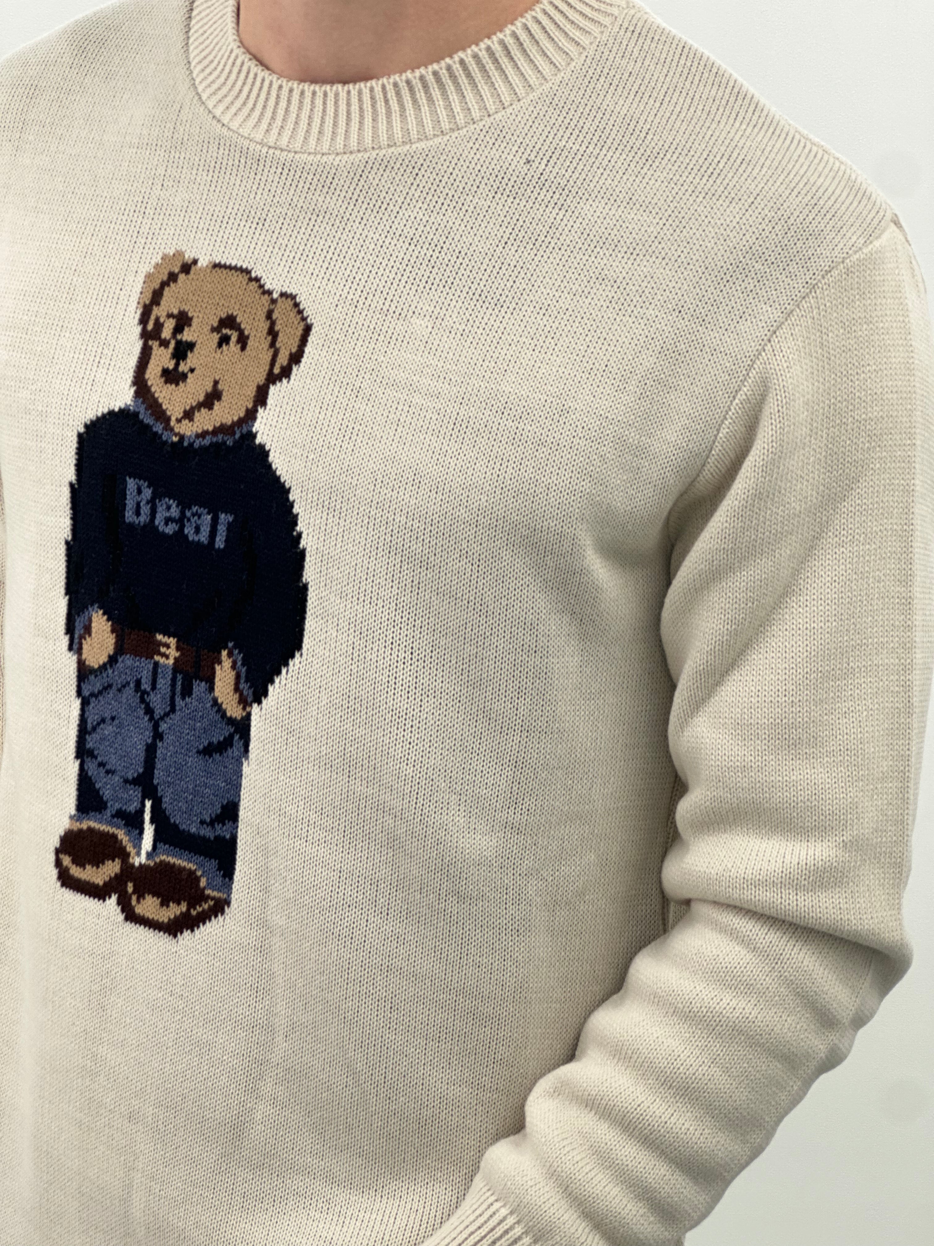 MAGLIONE BEAR AD670 col.BEIGE