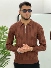 POLO CON ZIP INTRECCIATO