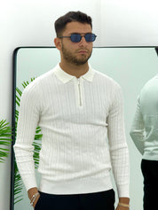 POLO CON ZIP INTRECCIATO