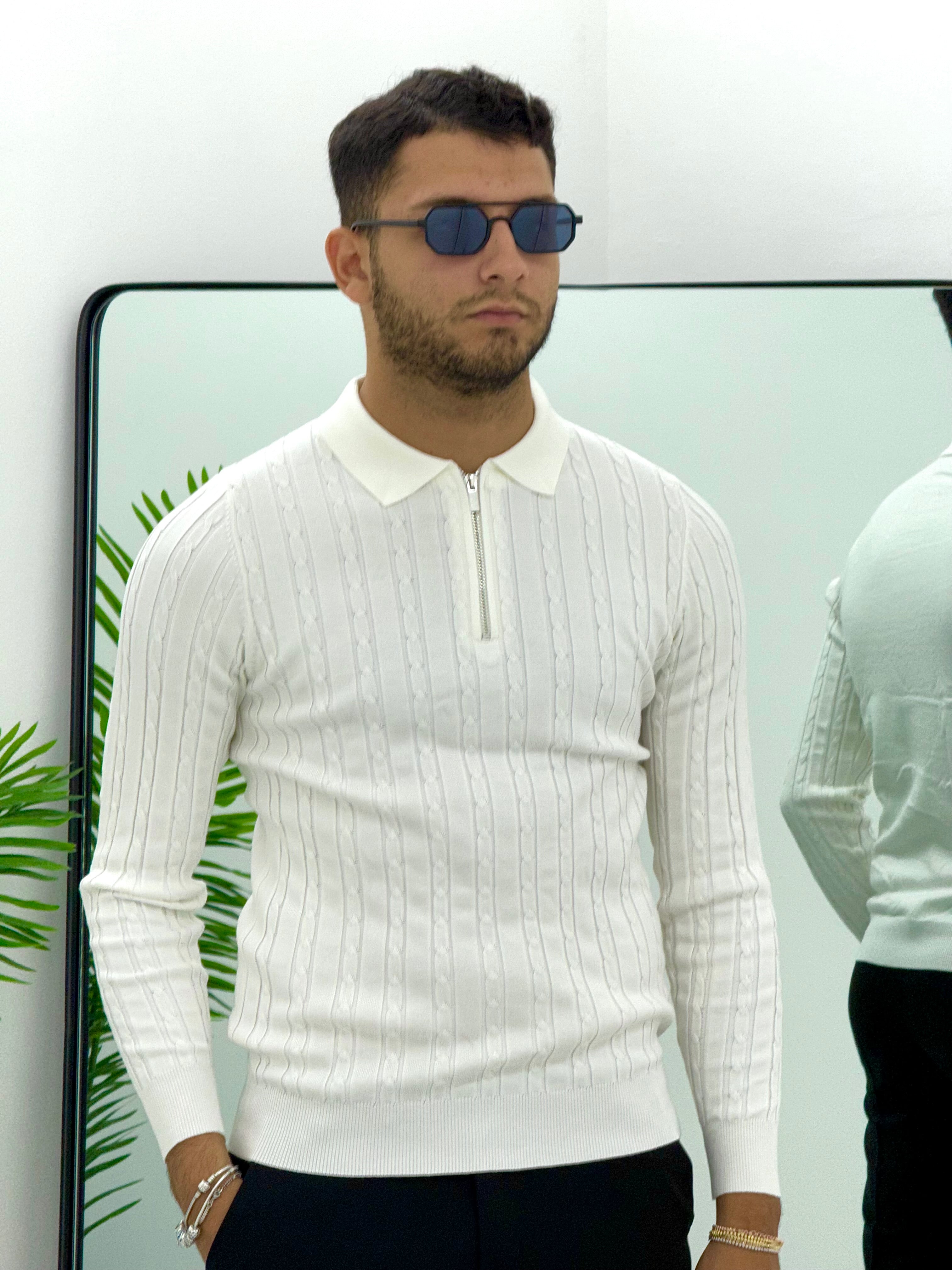 POLO CON ZIP INTRECCIATO