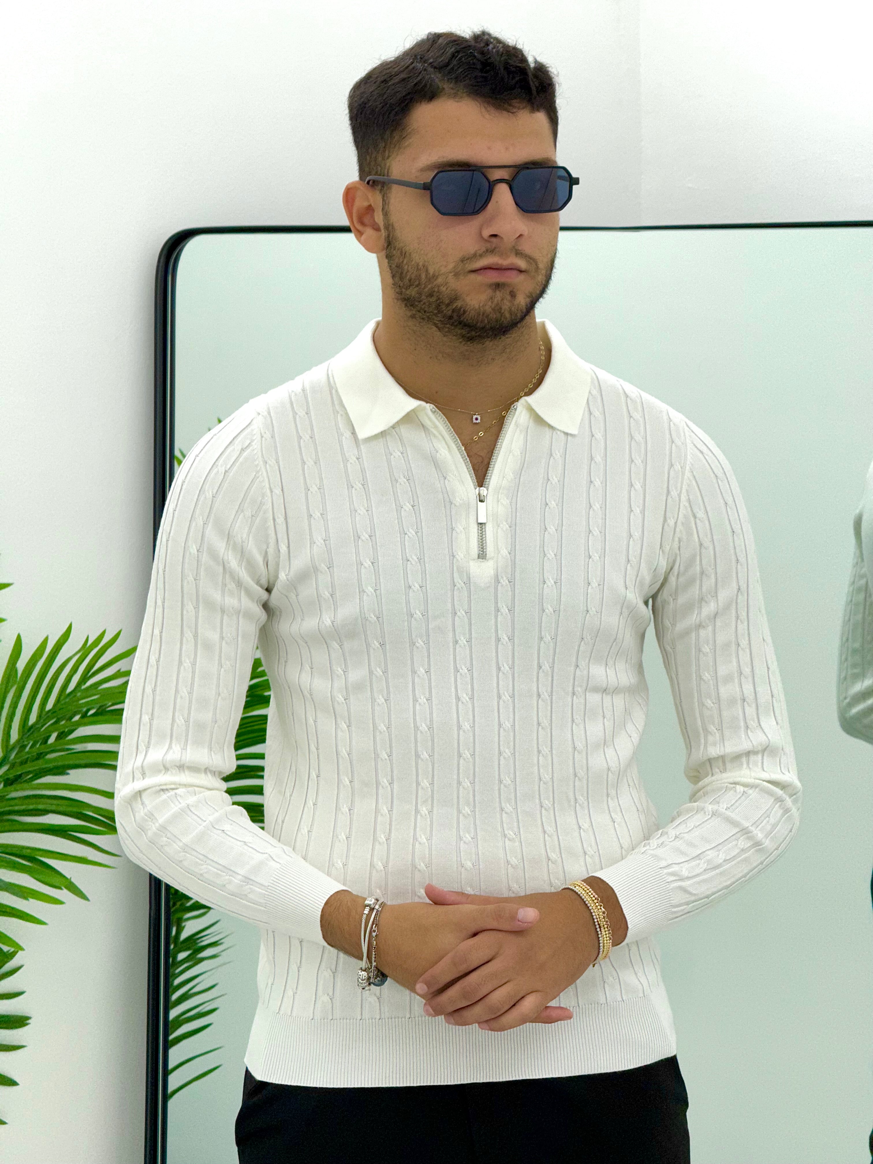 POLO CON ZIP INTRECCIATO