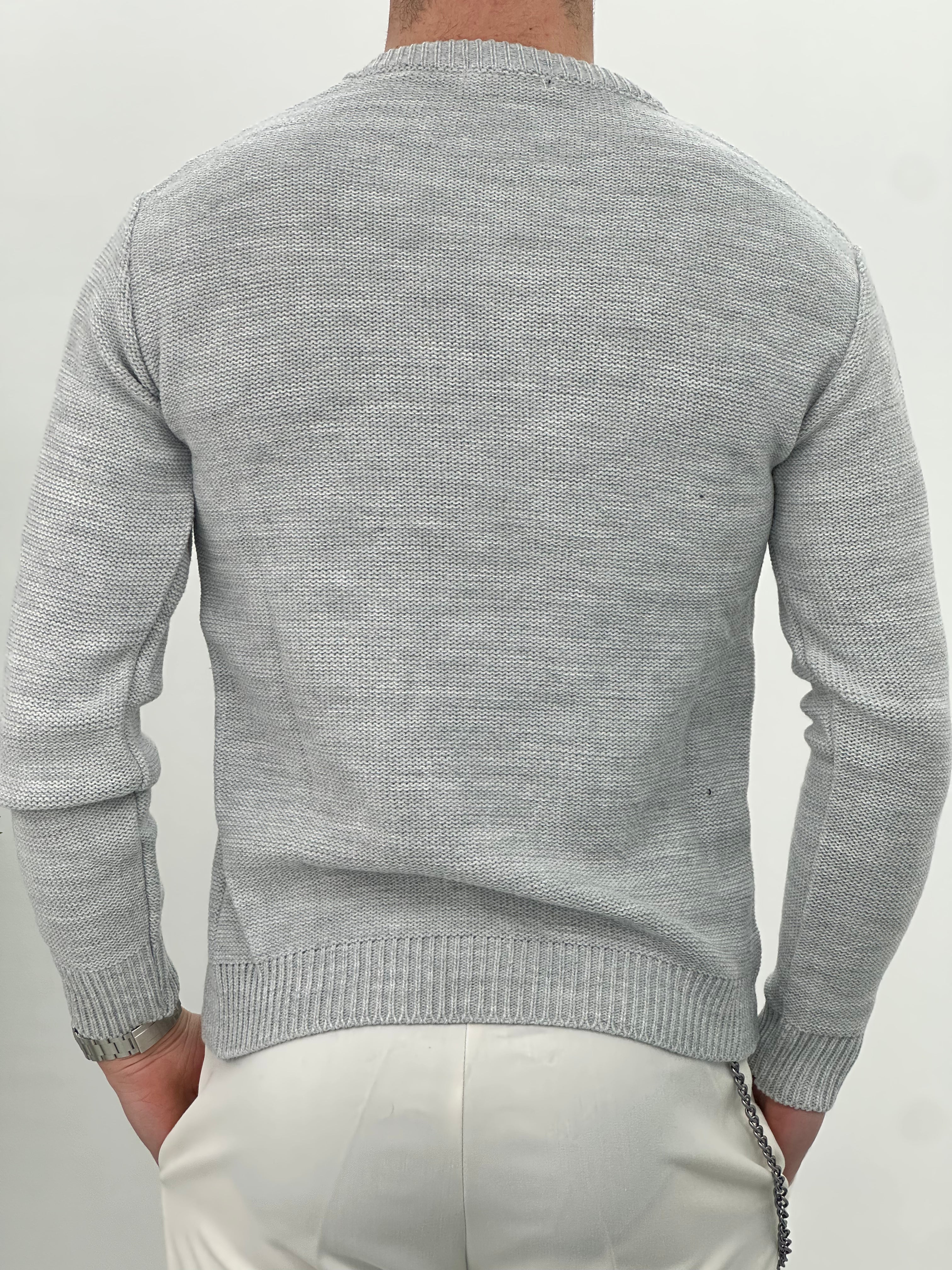 MAGLIONE GIROCOLLO INTRECCIATO 23-631 col. GRIGIO