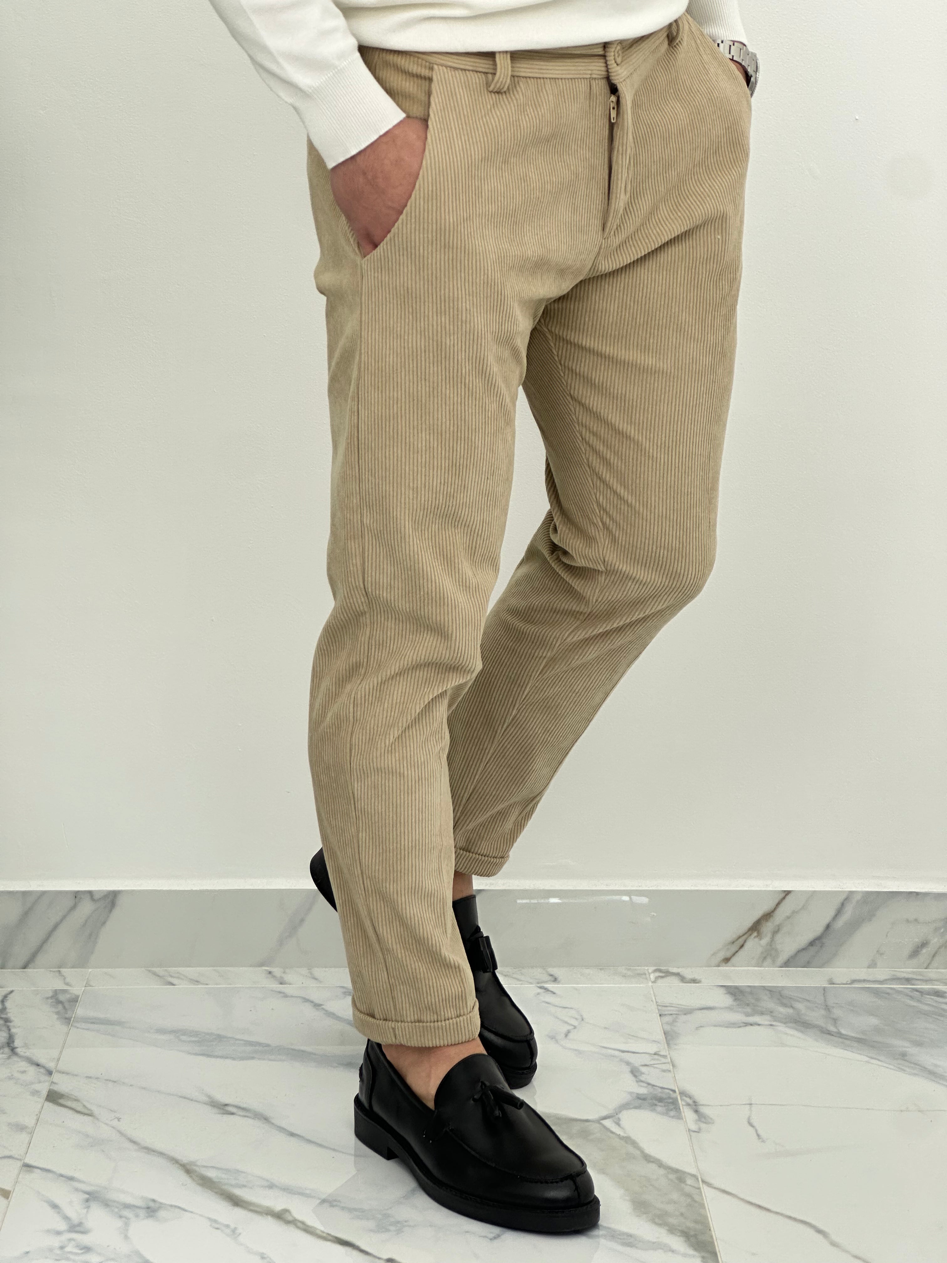 PANTALONE CUBA VELLUTO COL.BEIGE